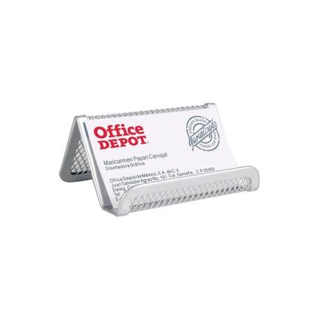 PORTATARJETAS MESH COLOR PLATA OFFICE DEPOT - Envío Gratuito