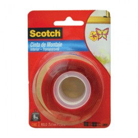 CINTA DE MONTAJE SCOTCH TRANSPARENTE 24MM X 1.5M - Envío Gratuito