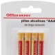 PILA OFFICE DEPOT ALCALINA AAA PAQUETE CON 4 - Envío Gratuito