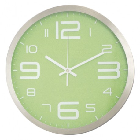 RELOJ DE PARED DE PLASTICO 12P C/FONDO VERDE MARCO - Envío Gratuito