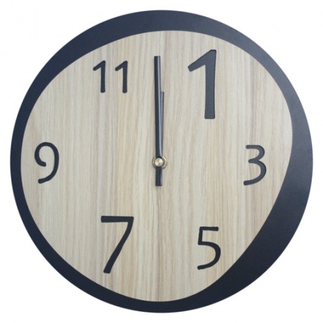 RELOJ DE PARED DE MADERA DISENO MODERNO NEGRO - Envío Gratuito