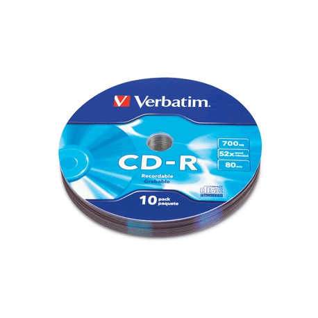 CD-R VERBATIM 52X BULK WRAP 10 PIEZAS - Envío Gratuito