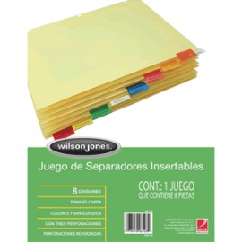 SEPARADORES INDICE WILSON JONES COLOR 8 DIVISIONES - Envío Gratuito