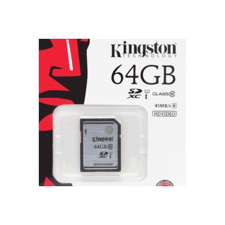 TARJETA SDHC KINGTON 64GB CLASE 10 - Envío Gratuito