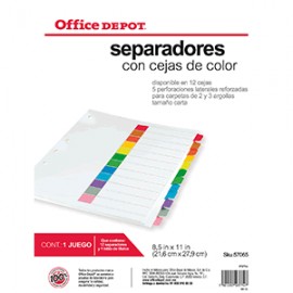 SEPARADORES INDICE 12 DIVISIONES S/NUMERO - Envío Gratuito