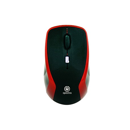 MOUSE INALAMBRICO SPECTRA AJUSTABLE NEGRO CON ROJO - Envío Gratuito