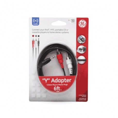 CABLE 3.5MM A RCA GENERAL ELECTRIC (1.82 MTS) - Envío Gratuito