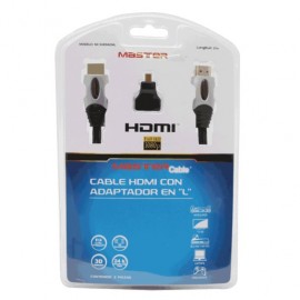 CABLE HDMI MASTER (2 MTS, ADAPTADOR MICRO HDMI) - Envío Gratuito