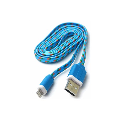 CABLE USB A LIGHTNING SPECTRA (1 MT, FLAT TEJIDO) - Envío Gratuito