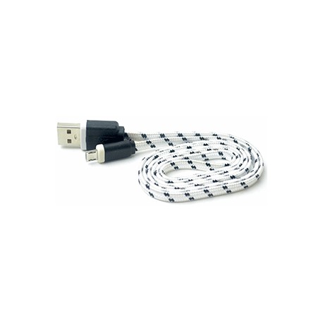 CABLE USB A MICRO USB SPECTRA (1 MT, FLAT TEJIDO) - Envío Gratuito