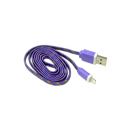 CABLE USB A LIGHTNING SPECTRA (1 MT, FLAT TEJIDO) - Envío Gratuito