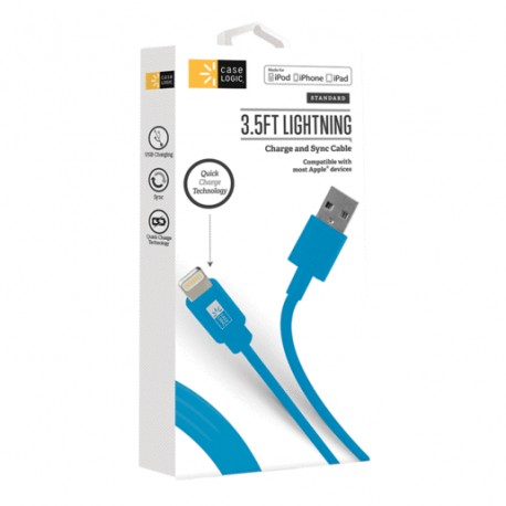 CABLE LIGHTNING MFI CASE LOGIC (1.06 MTS, AZUL) - Envío Gratuito