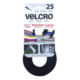 VELCRO TIES TIRAS CORREAS 20CM X 13MM PAQ/25 - Envío Gratuito