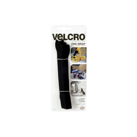 VELCRO TIRAS ONE WRAP 1/2 X 8 NEGRO - Envío Gratuito