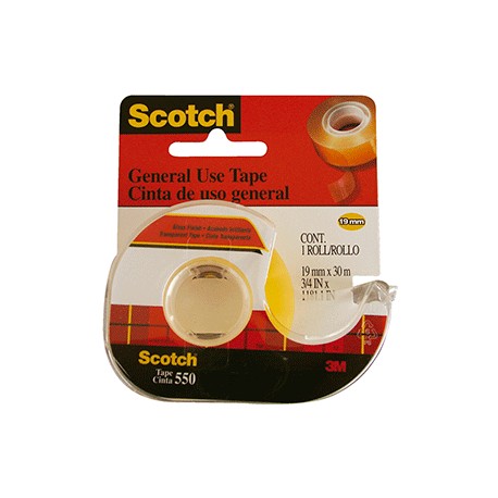 CINTA ADHESIVA SCOTCH 550 18MM X 33M C/DESPACHADOR - Envío Gratuito