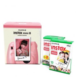 CAMARA FUJIFILM INSTAX MINI8 ROSA CON PAPEL FOTOG - Envío Gratuito