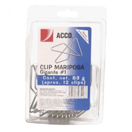 CLIP ACCO MARIPOSA No1 BLISTER CON 12 PIEZAS - Envío Gratuito