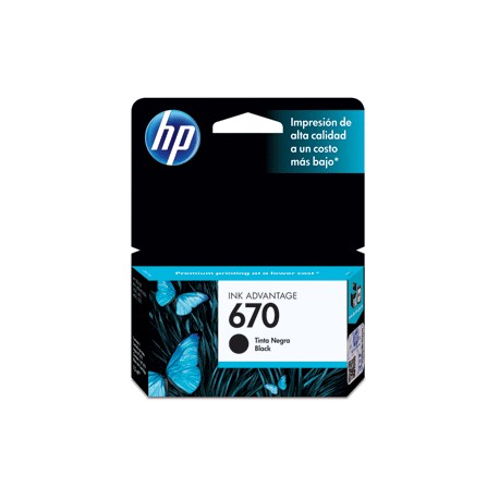 CARTUCHO DE TINTA NEGRA HP 670 (CZ113AL) - Envío Gratuito