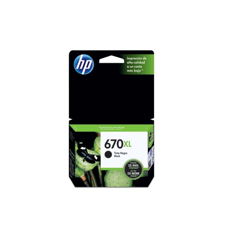 CARTUCHO NEGRO ALTO RENDIM. HP 670XL (CZ117AL) - Envío Gratuito