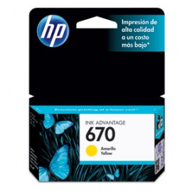 CARTUCHO DE TINTA AMARILLA HP 670 (CZ116AL) - Envío Gratuito