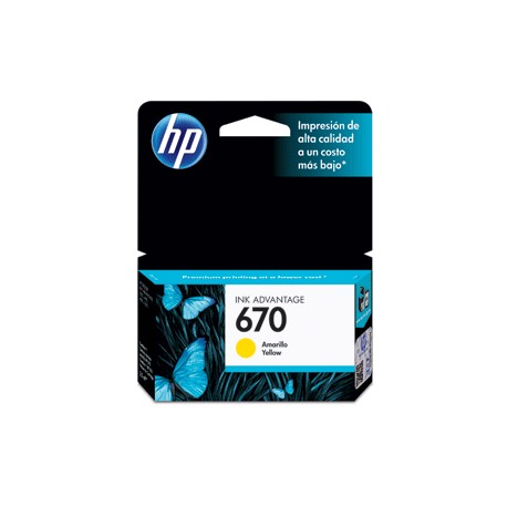 CARTUCHO DE TINTA AMARILLA HP 670 (CZ116AL) - Envío Gratuito