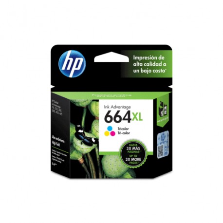 CARTUCHO TRUICOLOR ALTO RENDIM. HP 664XL (F6V30AL) - Envío Gratuito