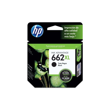 CARTUCHO TINTA NEGRA ALTO RENDIM. HP 662XL CZ105AL - Envío Gratuito