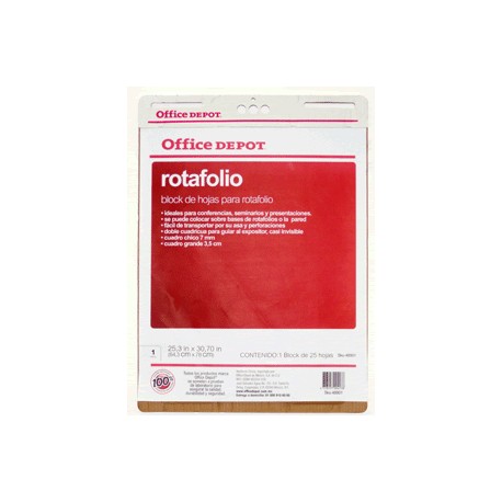 BLOCK P/ROTAFOLIO OFFICE DEPOT 25 HOJAS 64X78CM - Envío Gratuito