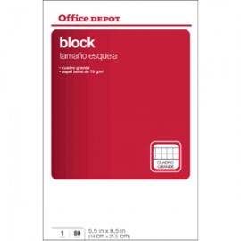BLOCK ESQUELA OFFICE DEPOT 80 HOJAS CUADRO GRANDE - Envío Gratuito