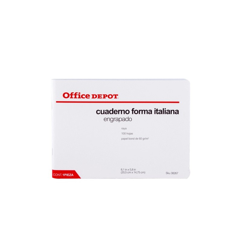 CUADERNO ITALIANA ENGRAPADO RAYA OFFICEDEPOT 100 H