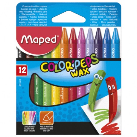 CRAYONES DE CERA COLOR PEPS C/12 - Envío Gratuito