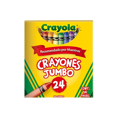 CRAYONES JUMBO CRAYOLA COLORES SURTIDOS C/24 - Envío Gratuito