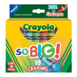 CRAYONES EXTRA JUMBO CRAYOLA SO BIG CAJA 18 PIEZAS - Envío Gratuito