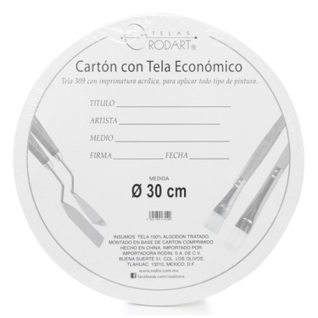 CARTON CON TELA REDONDO 30 CM - Envío Gratuito