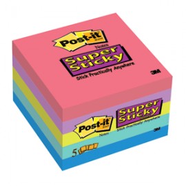 POST-IT JEWEL POP 3X3 90 HOJAS 5 PIEZAS - Envío Gratuito