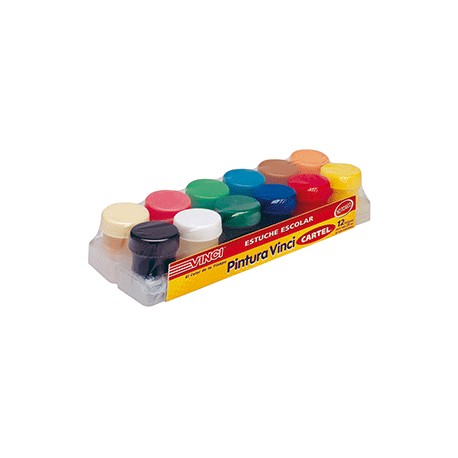 PINTURA ESCOLAR VINCI 20ML CON 12 PIEZAS - Envío Gratuito