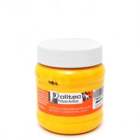 PINTURA ACRILICA POLITEC AMARILLO MEDIO No318 250ML - Envío Gratuito