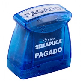 SELLO PREENTINTADO PAGADO TINTA AZUL - Envío Gratuito