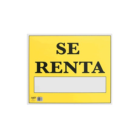 LETRERO CON LEYENDA SE RENTA 34 X 50 CM SABLON - Envío Gratuito