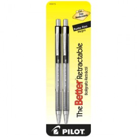 PLUMA PILOT RETRACTIL BETTER PUNTO FINO NEGRO 2PK - Envío Gratuito