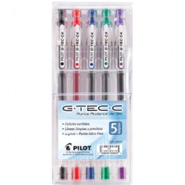 PLUMA PILOT ROLLERBALL G-TEC VARIOS COLORES PAQ/5 - Envío Gratuito