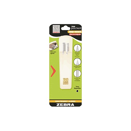 JUEGO DE PLUMA Y LAPICERO ZEBRA POCKET C-PLATA - Envío Gratuito