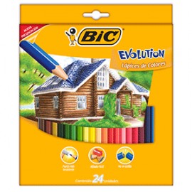 CAJA DE COLORES BIC CONTE EVOLUTION CON 24 PIEZAS - Envío Gratuito